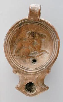 Lamp. Eastern Mediterranean, Late 2nd century A.D.. Furnishings; Lighting. .. Stock Photos