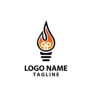 Lamp fire logo design vector Stock-Illustration
