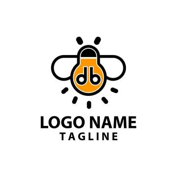 Lamp firefly logo design vector Stock Illustration