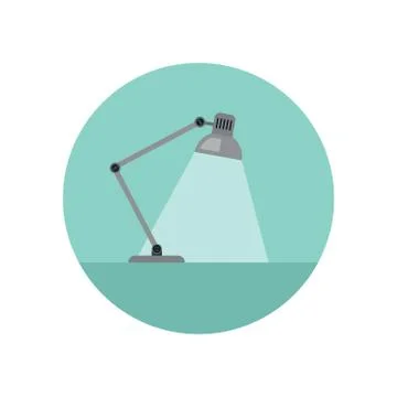 Lamp flat icon Stock Illustration