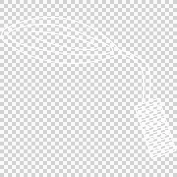 Lamp is floating on clear background, with flexible cable and white-line oval 스톡 사진