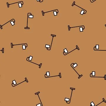 Lamp floor bedroom interior vector seamless pattern イラスト素材