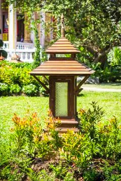 Lamp in the garden Stock Photos