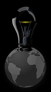 Lamp in globe concept Stock Illustration