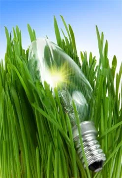 Lamp in a grass Stock Photos