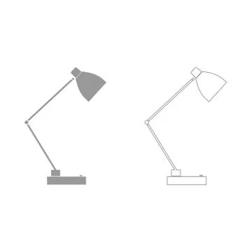 Lamp  grey set  icon . Stock Illustration