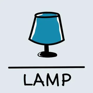 Lamp hand-drawn style,Vector illustration. Stock Illustration
