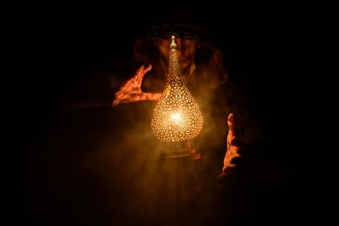 Lamp with hands Stock Photos