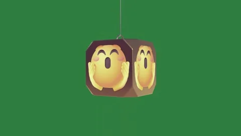 Lamp hanging from the ceiling cartoon face an image of on it isolated on green Stock Footage 336855428