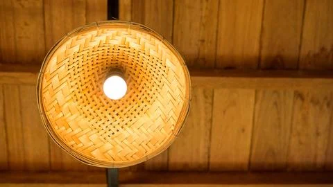 The lamp hanging from a ceiling. Stock Photos