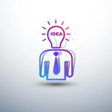 Lamp head human Stock Illustration