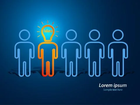 Lamp head human Stock Illustration