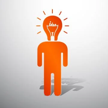 Lamp head human Stock Illustration