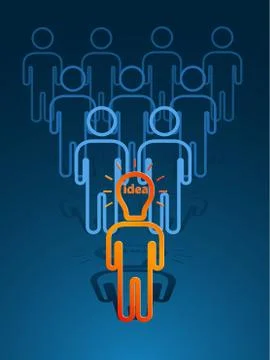 Lamp head human Stock Illustration