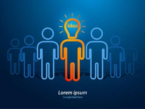 Lamp head human Stock Illustration