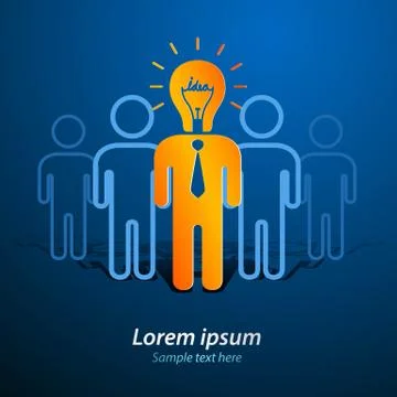 Lamp head human Stock Illustration