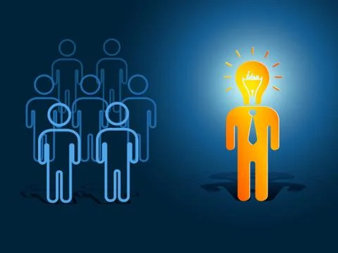 Lamp head human Stock Illustration