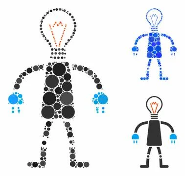 Lamp head robot Composition Icon of Circles Illustrazione stock
