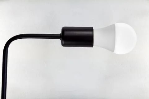 Lamp holder  screw socket with LED bulb. 写真素材