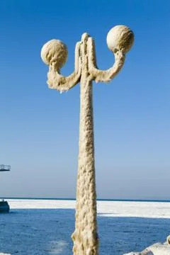 Lamp in ice Stock Photos