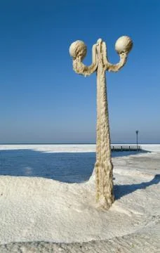 Lamp in ice Stock Photos