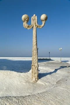 Lamp in ice Stock Photos