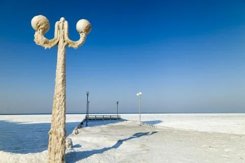 Lamp in ice Stock Photos