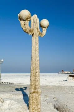Lamp in ice Stock Photos