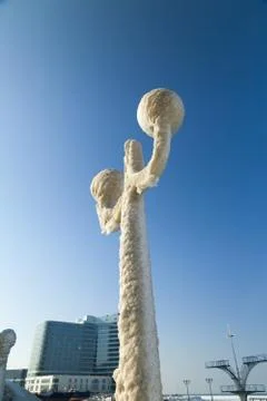 Lamp in ice Stock Photos