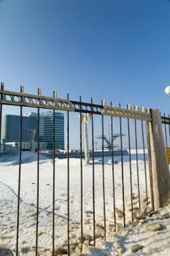 Lamp in ice Stock Photos