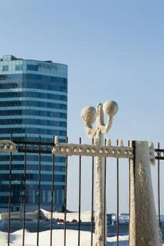 Lamp in ice Stock Photos