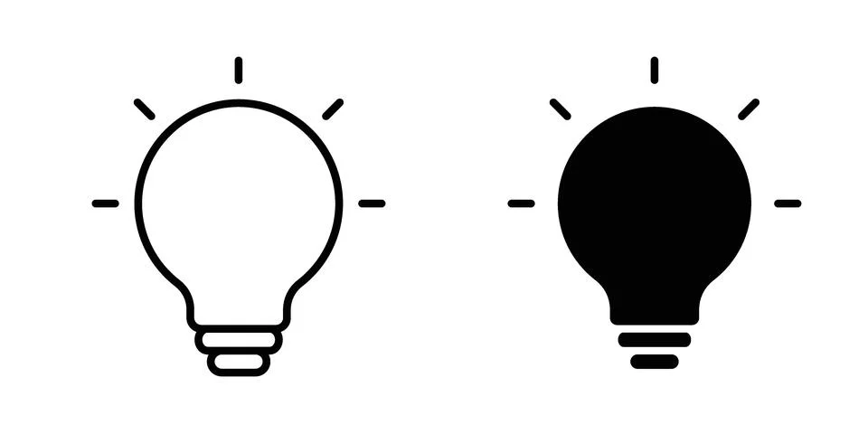 Lamp icon for design projects and web UI Stock Illustration