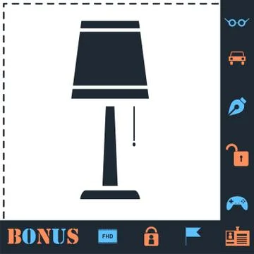 Lamp icon flat Stock Illustration