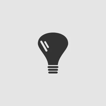 Lamp icon flat Stock Illustration