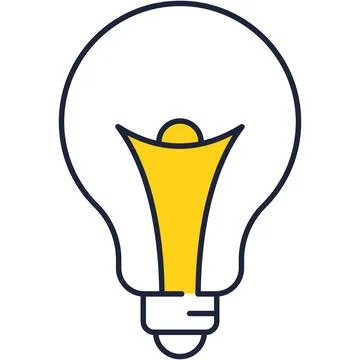 Lamp icon idea solution vector graphic light bulb Stock Illustration