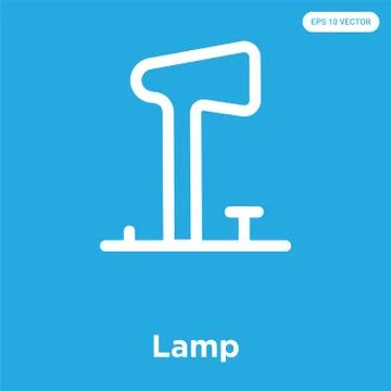 Lamp icon isolated on blue background Free Stock Illustration