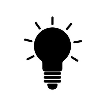 Lamp icon logo. Stroke vector illustration on a white background. Stock Illustration