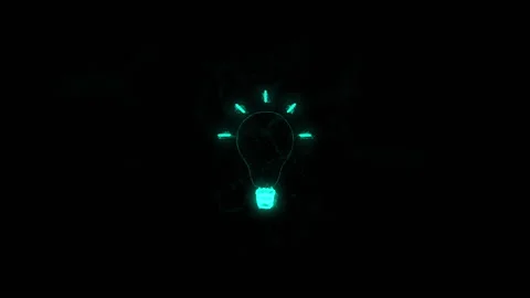 Lamp icon with plexus effect. Connected lines with dots. Lines plexus Stock Footage 169300576