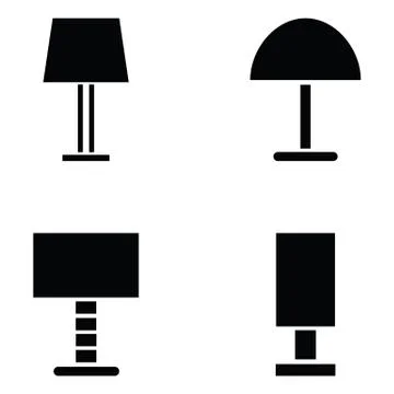 Lamp icon set Stock Illustration