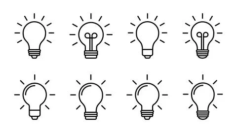 Lamp icon set. Light bulb icon vector. idea symbol. Stock Illustration