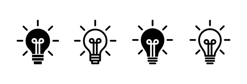 Lamp icon vector illustration. Light bulb sign and symbol. idea symbol. Stock Illustration