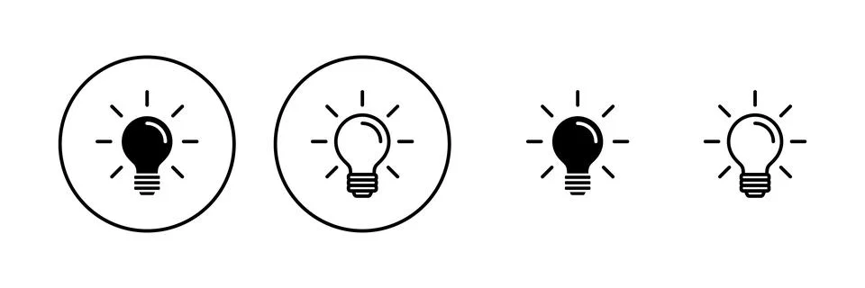 Lamp icon vector. Light bulb sign and symbol. idea symbol. Stock Illustration