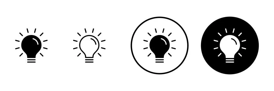 Lamp icon vector. Light bulb sign and symbol. idea symbol. Stock Illustration