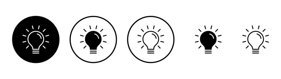 Lamp icon vector. Light bulb sign and symbol. idea symbol. Stock Illustration