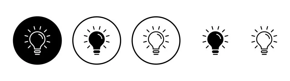 Lamp icon vector. Light bulb sign and symbol. idea symbol. Stock Illustration