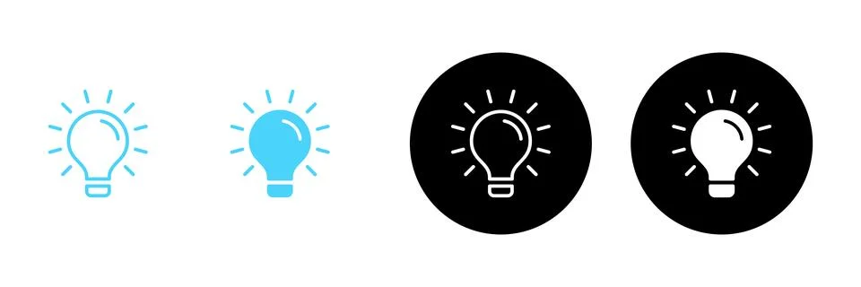 Lamp icon vector. Light bulb sign and symbol. idea symbol. Stock Illustration