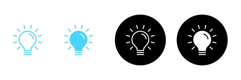 Lamp icon vector. Light bulb sign and symbol. idea symbol. Stock Illustration
