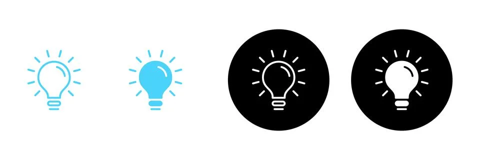 Lamp icon vector. Light bulb sign and symbol. idea symbol. Stock Illustration