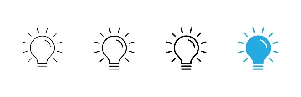 Lamp icon vector. Light bulb sign and symbol. idea symbol. Stock Illustration