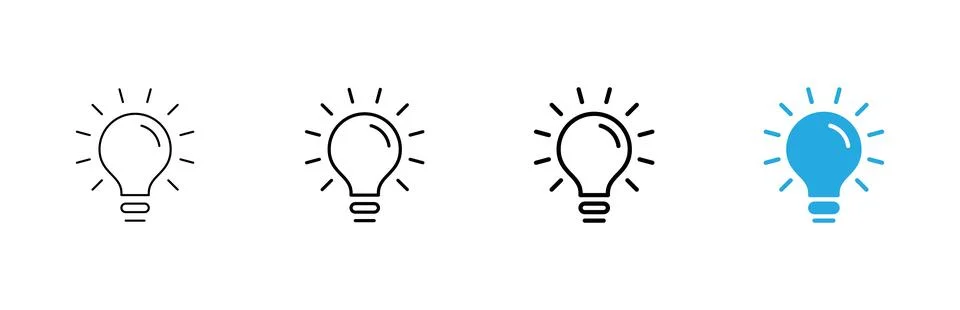 Lamp icon vector. Light bulb sign and symbol. idea symbol. Stock Illustration
